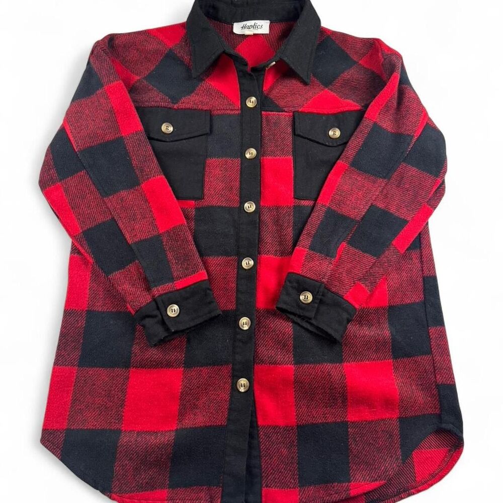 Haptics Molly Parker Buffalo Plaid Flannel Shirt/Shacket Women’s Small